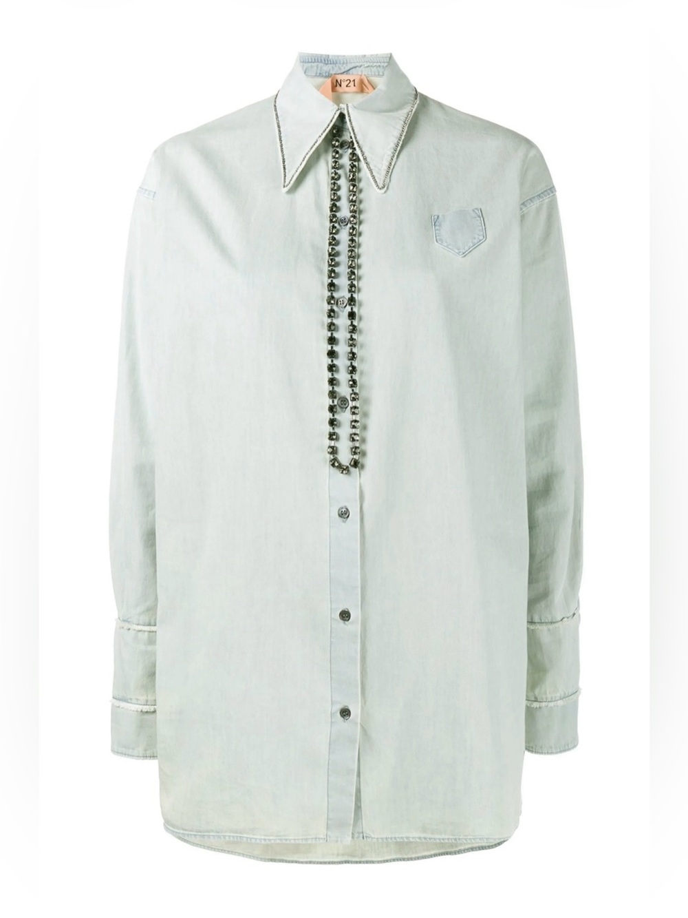 $685 N21 BLUE DENIM SHIRT SIZE IT 44